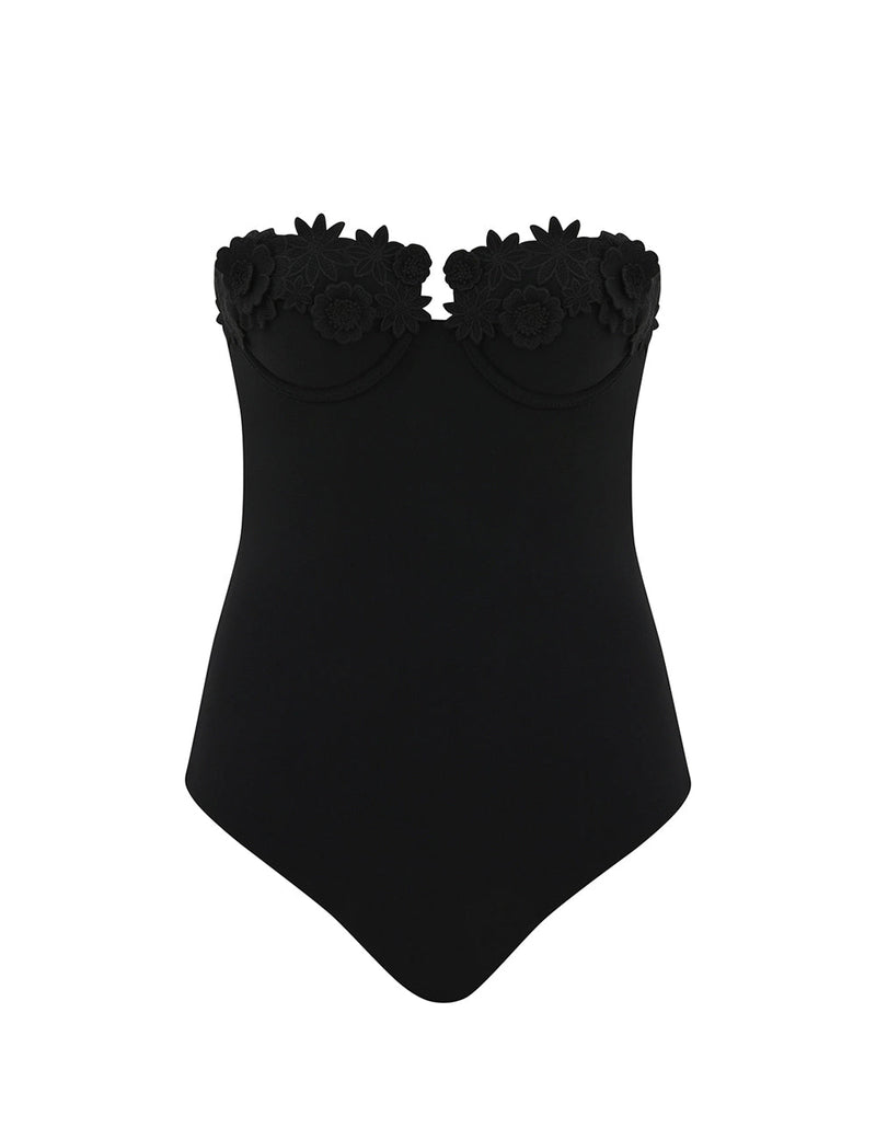 Everley Embroidered One Piece-Swimwear-Uniquities