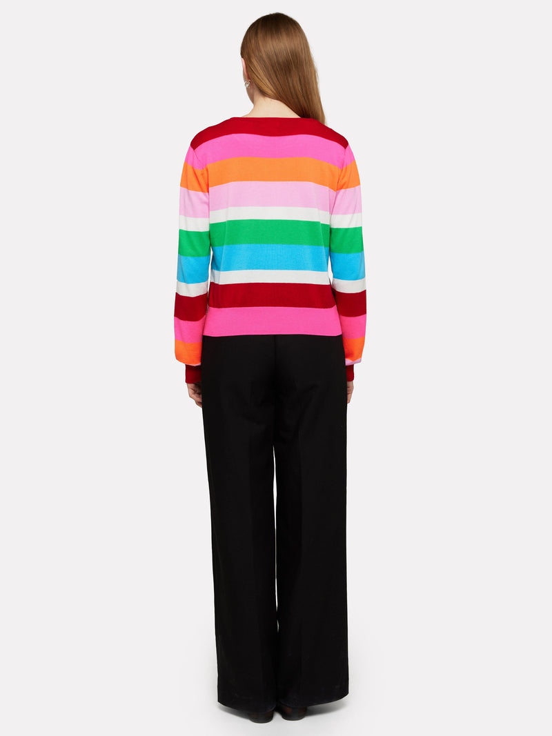 Multi Stripe Crew-Sweaters-Uniquities