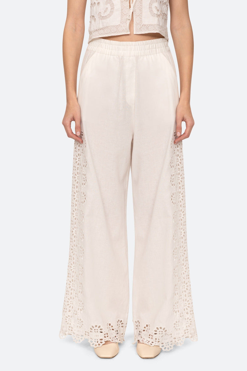 Edith Embroidery Pants-Bottoms-Uniquities