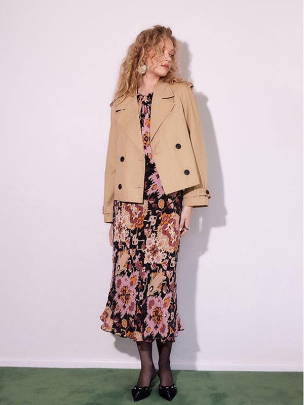 Chelsea Cropped Trench Jacket-Jackets-Uniquities