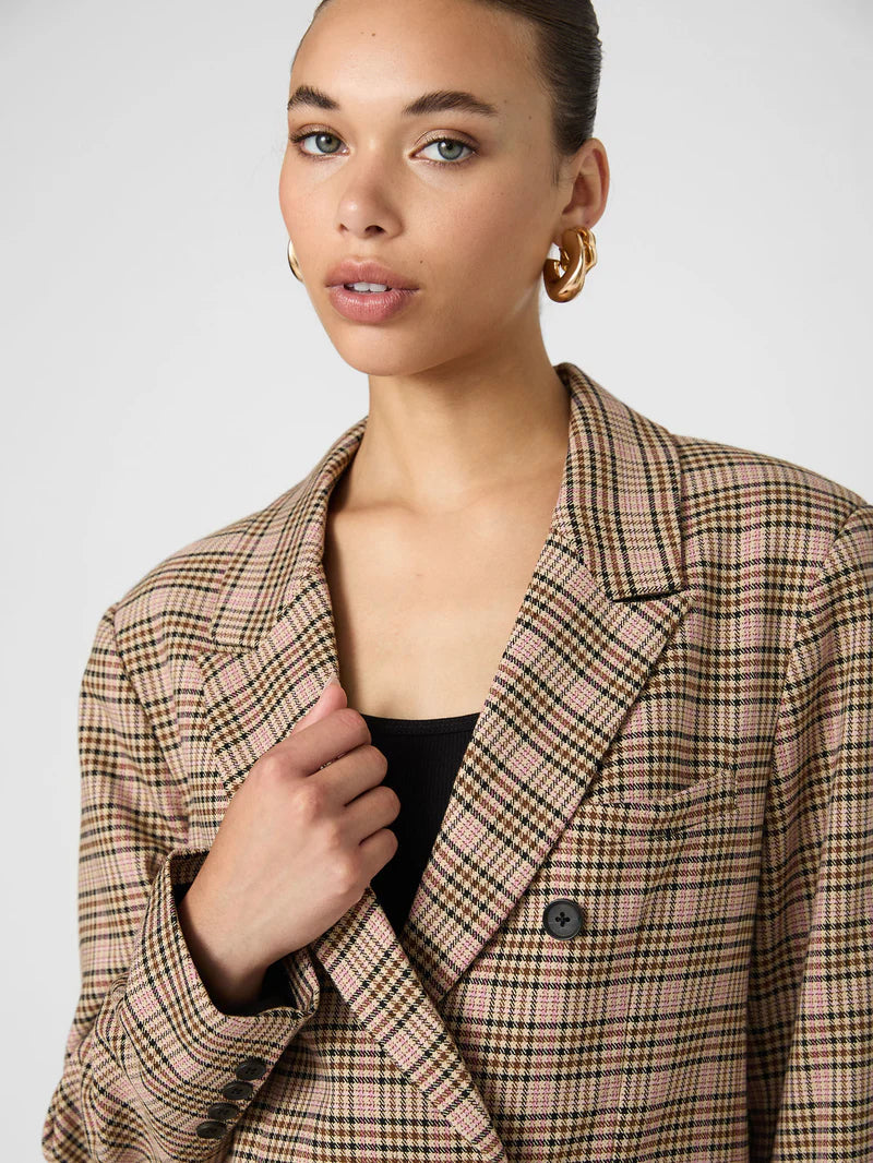 Gina Check Blazer-Jackets-Uniquities