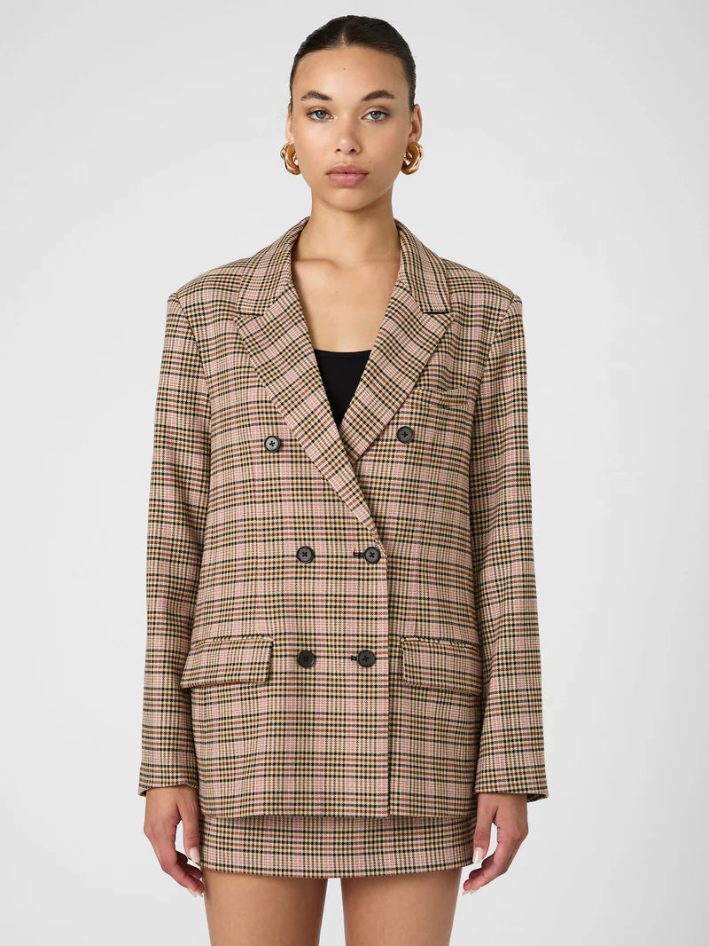 Gina Check Blazer-Jackets-Uniquities