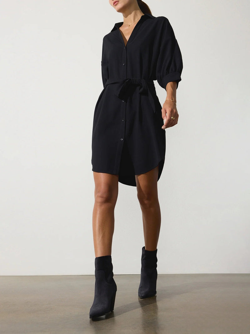 Kate Crepe Belted Dress-Dresses-Uniquities