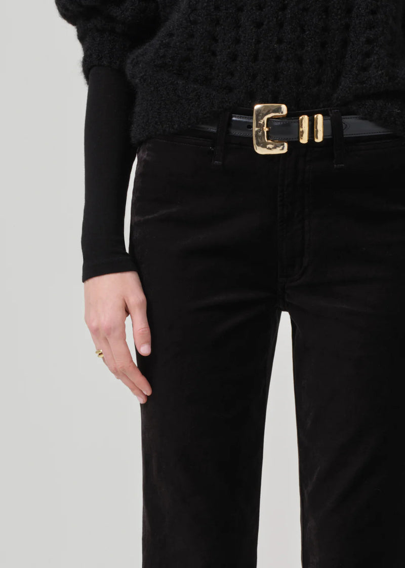 Isola Cropped Trouser in Velvet-Denim-Uniquities