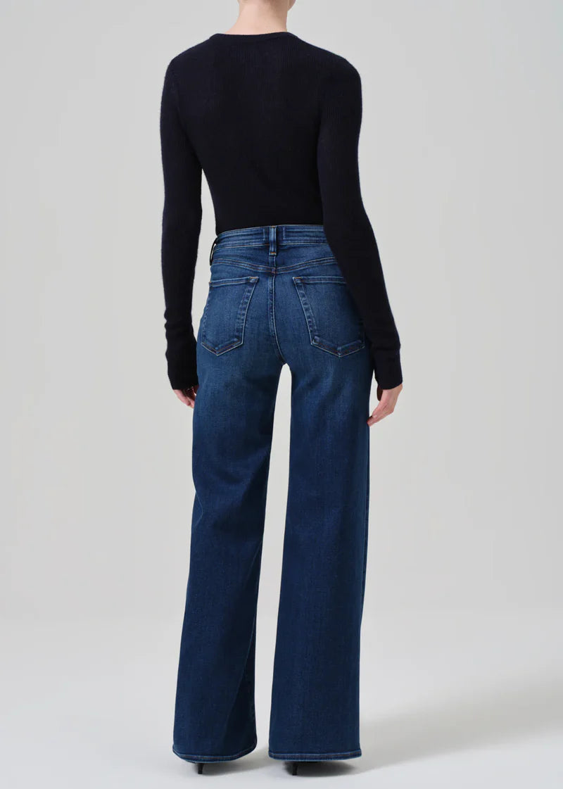 Raven Patch Pocket Wide Leg Jeans-Denim-Uniquities