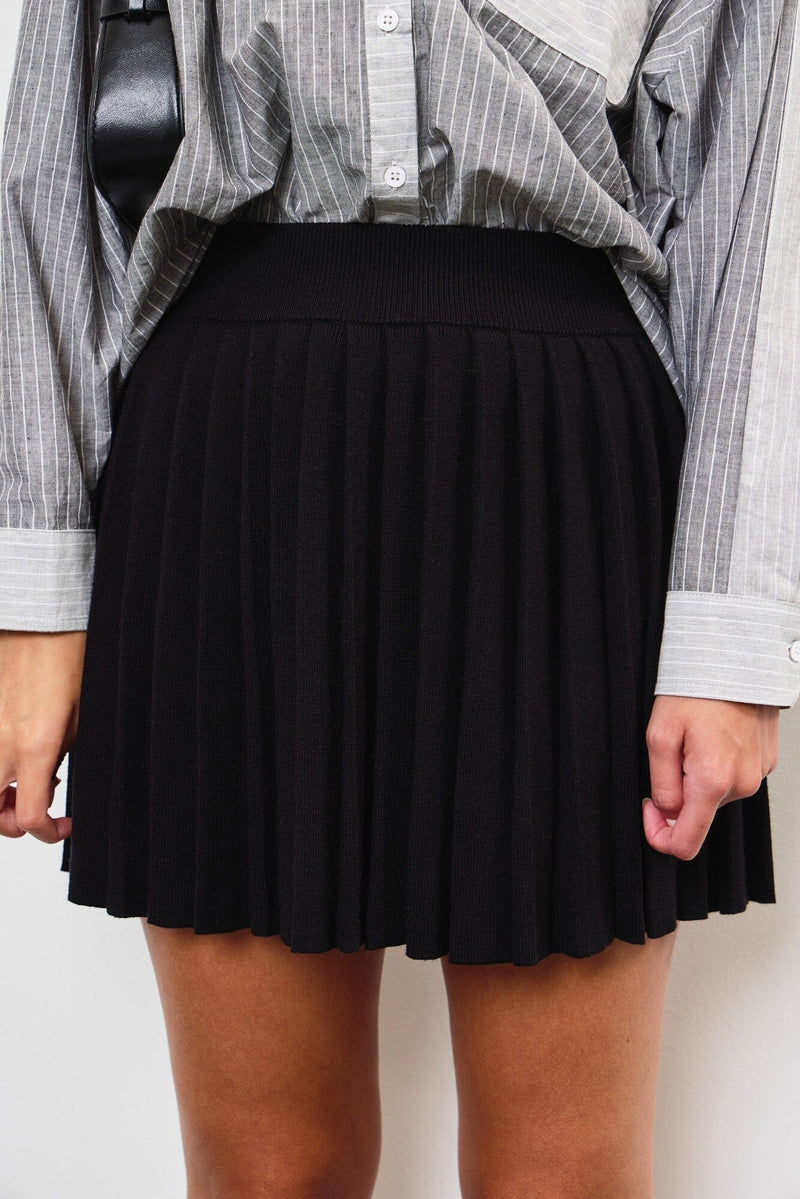 Dolly Pleated Knit Skirt-Bottoms-Uniquities