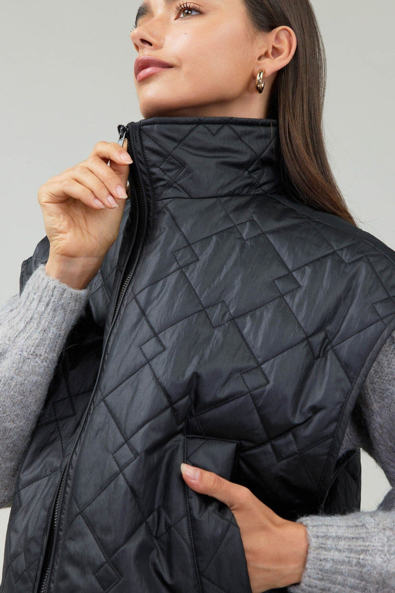 Quilted Coated Margo Vest-Jackets-Uniquities