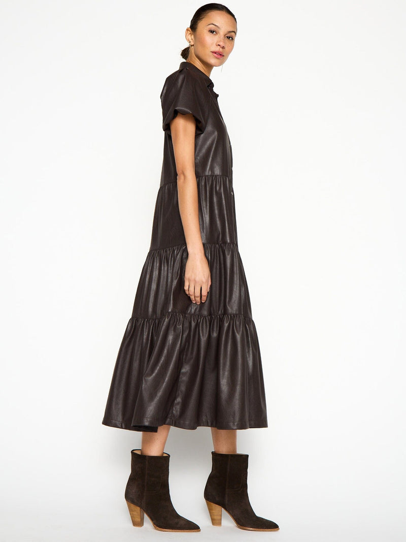 Havana Vegan Leather Dress-Dresses-Uniquities