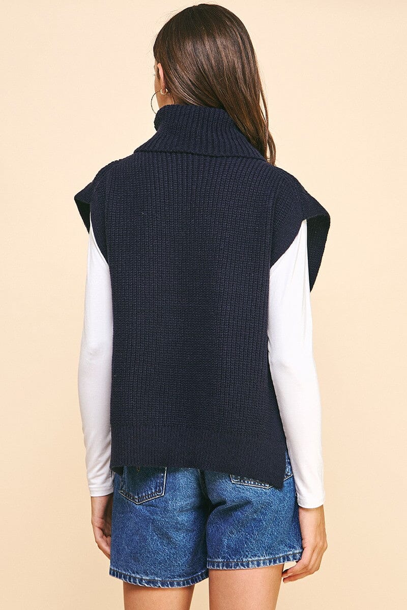 Ann Side Tie Sweater Vest-Sweaters-Uniquities