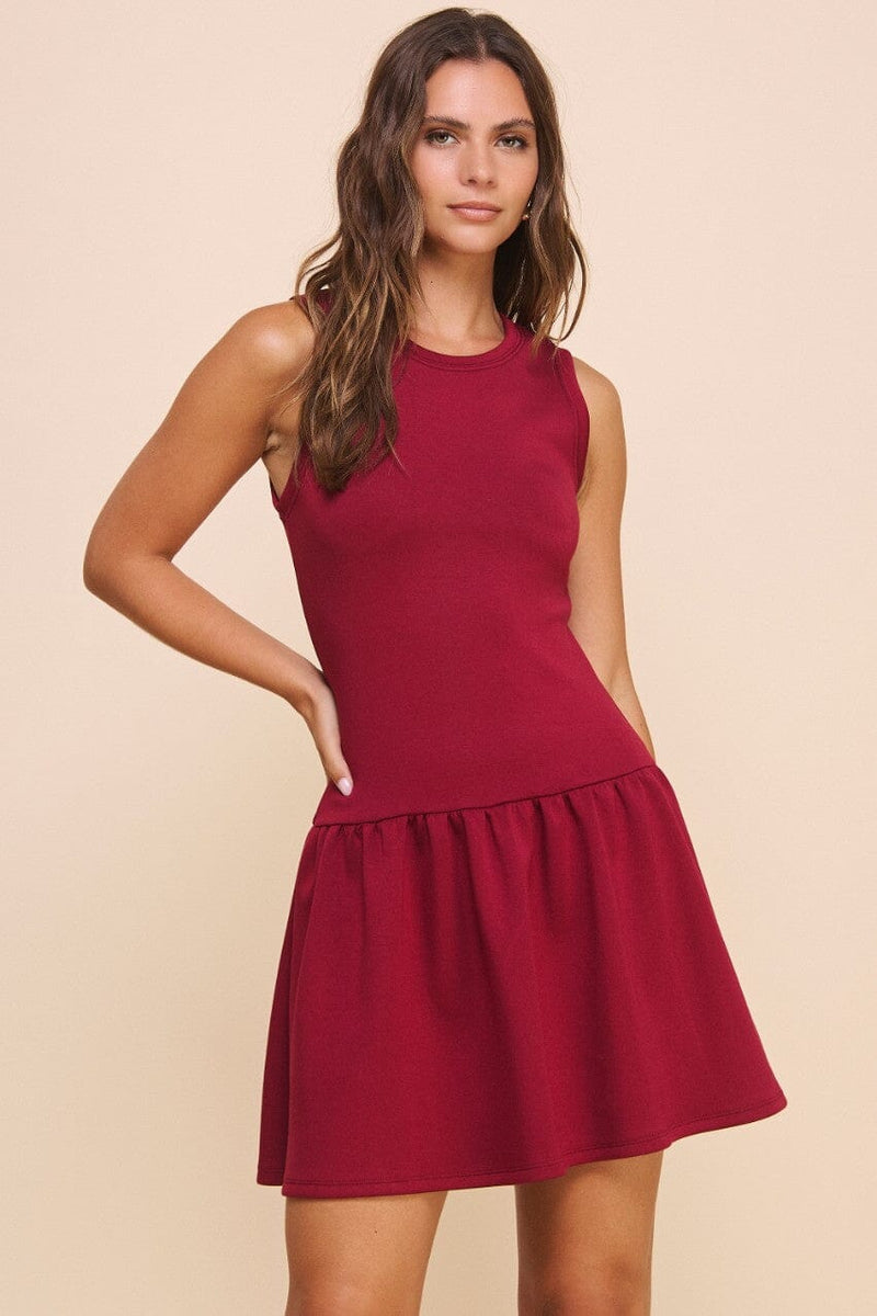 Ruth Drop Waist Mini Dress-Dresses-Uniquities