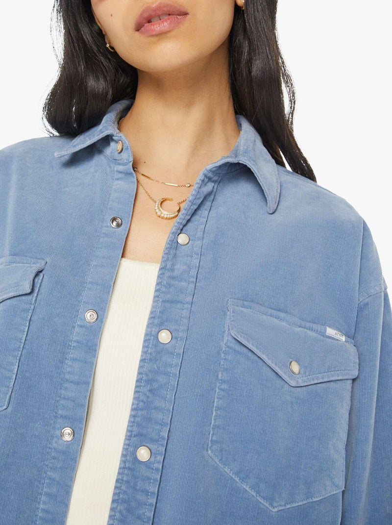 The Wild West Shirt in Blue Shadow-Tops/Blouses-Uniquities