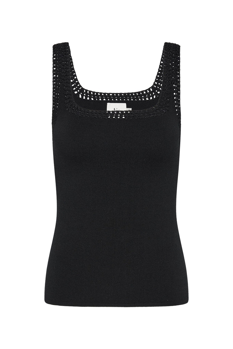 Tazia Crocheted Edge Tank-Tops/Blouses-Uniquities