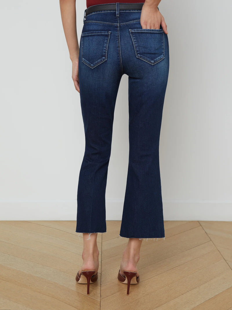 Kendra High Rise Crop Flare Jeans-Denim-Uniquities