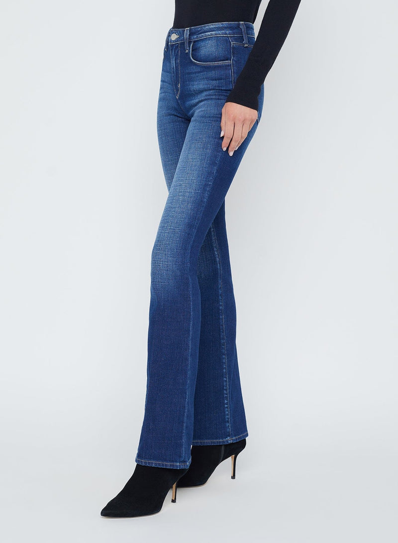 Selma High Rise Sleek Baby Boot Jeans-Denim-Uniquities