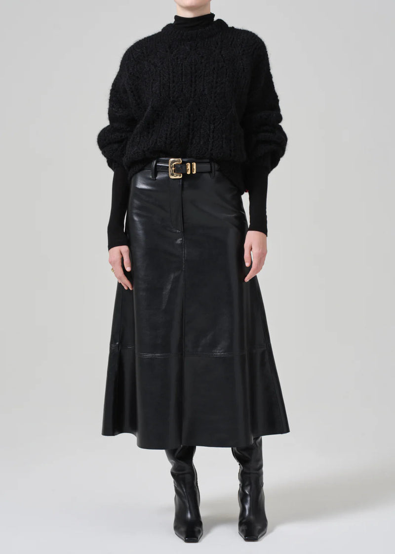 Cassia Leather Skirt-Bottoms-Uniquities