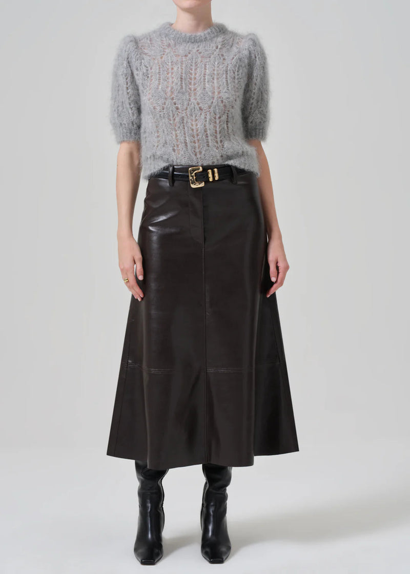 Cassia Leather Skirt-Bottoms-Uniquities