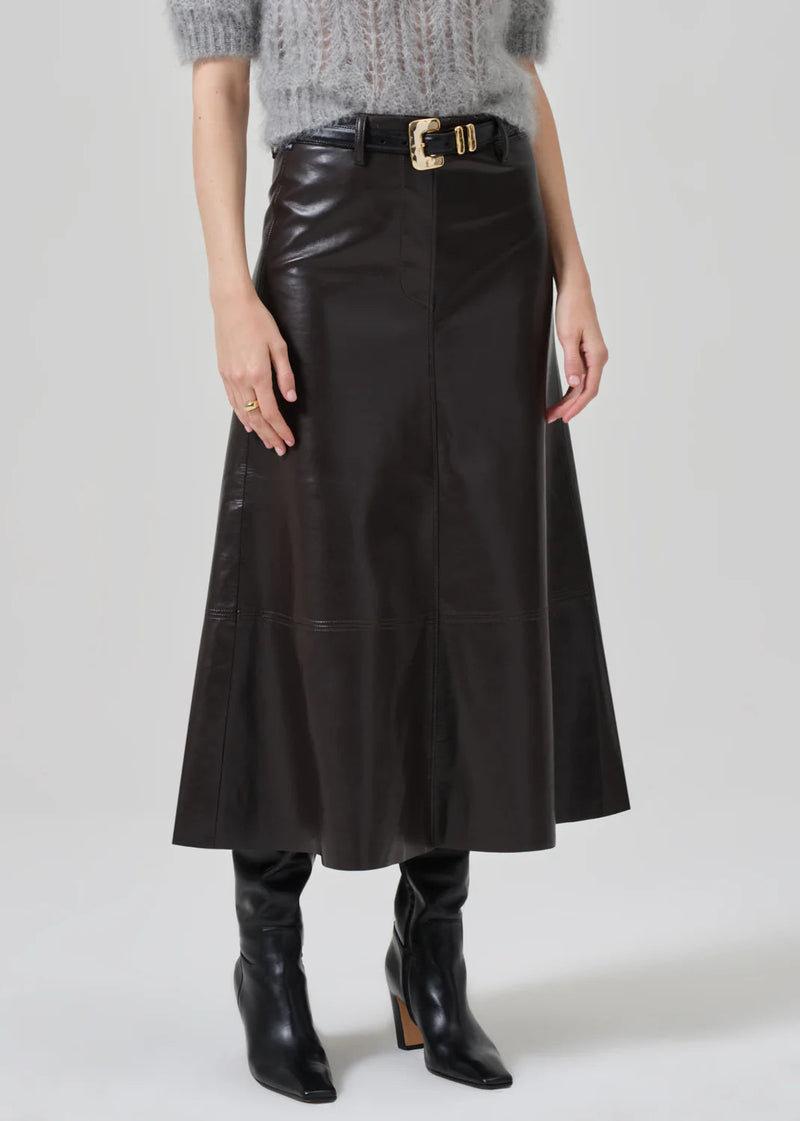 Cassia Leather Skirt-Bottoms-Uniquities