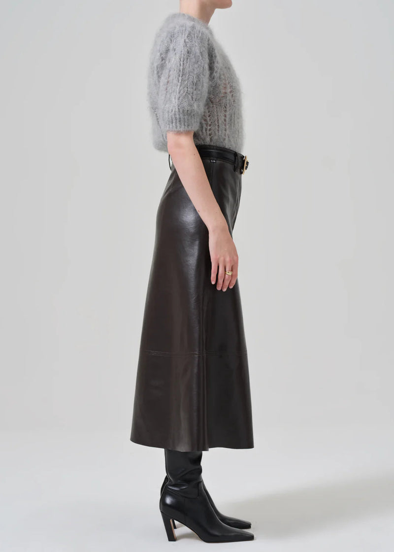 Cassia Leather Skirt-Bottoms-Uniquities