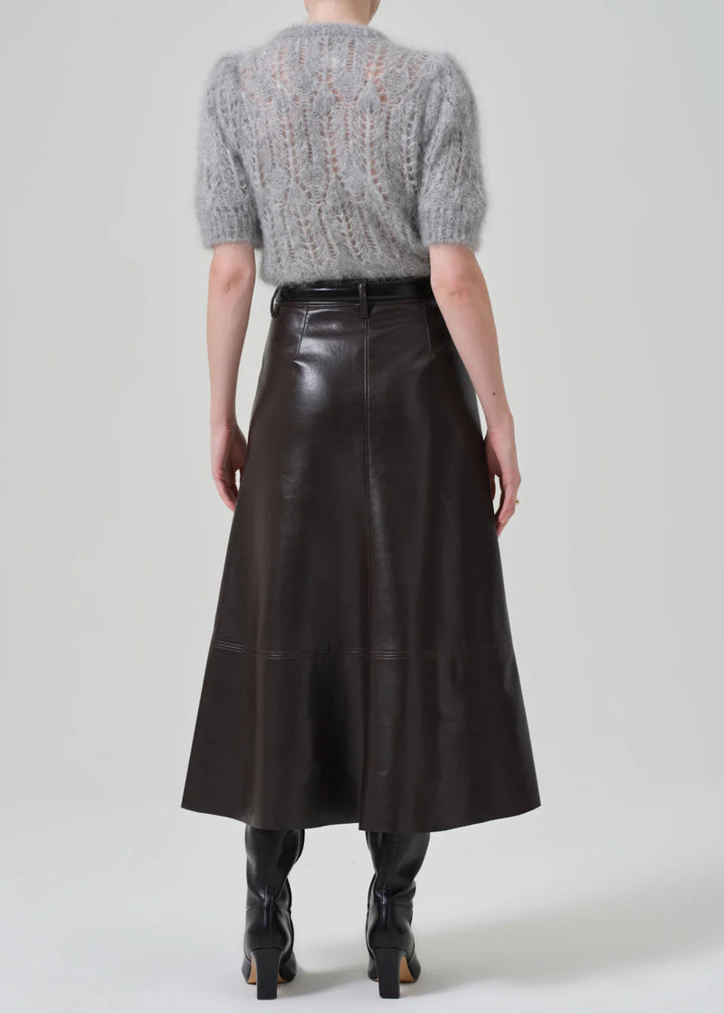 Cassia Leather Skirt-Bottoms-Uniquities