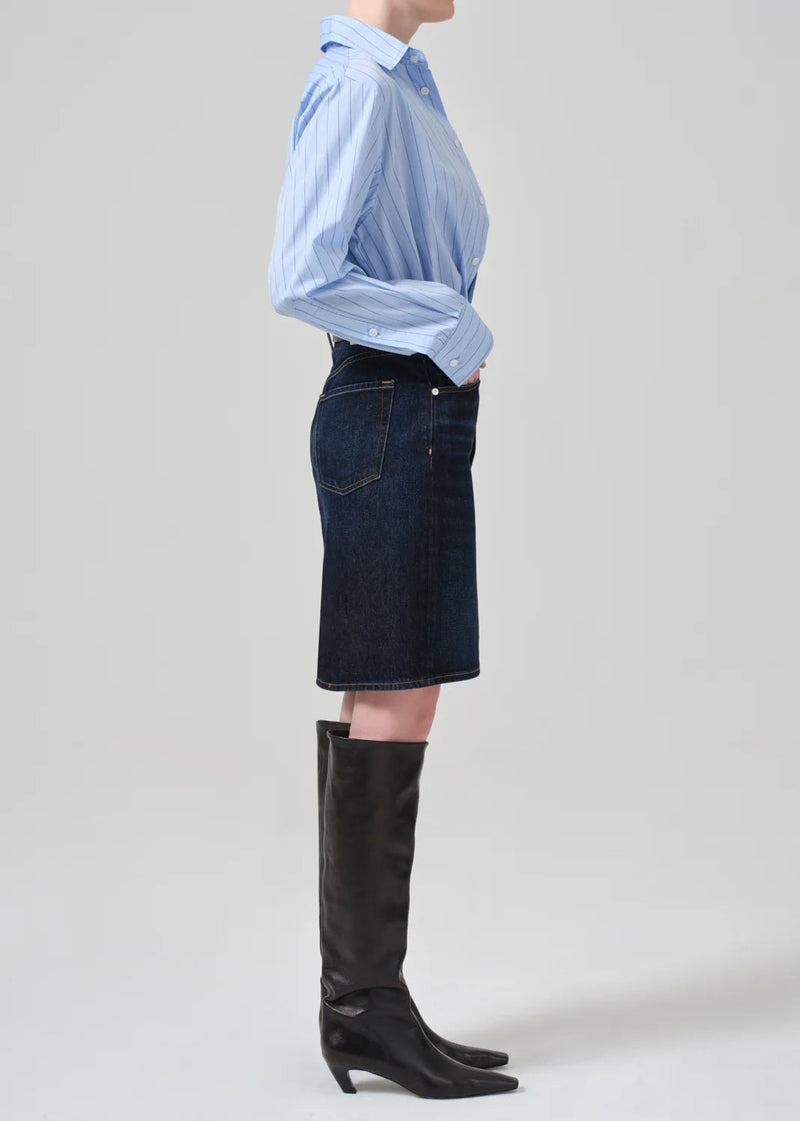 Etta Pencil Skirt-Denim-Uniquities