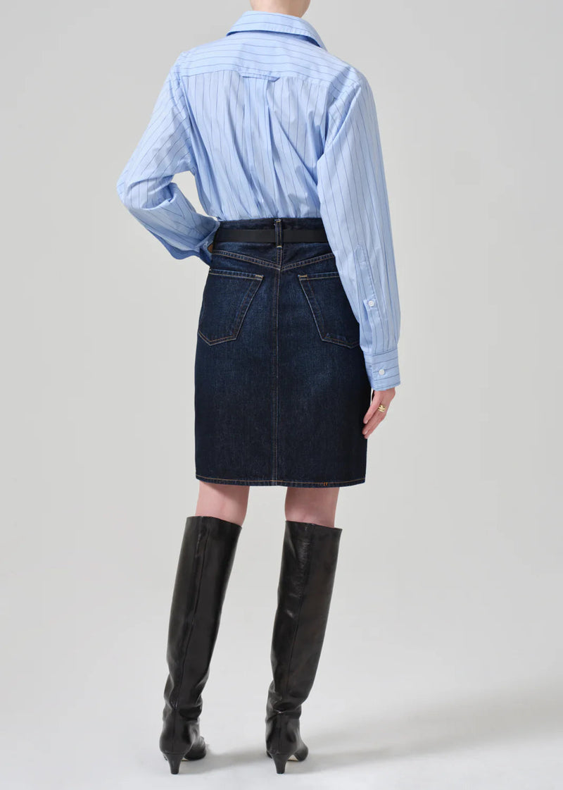 Etta Pencil Skirt-Denim-Uniquities