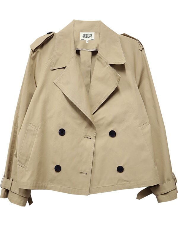 Chelsea Cropped Trench Jacket-Jackets-Uniquities