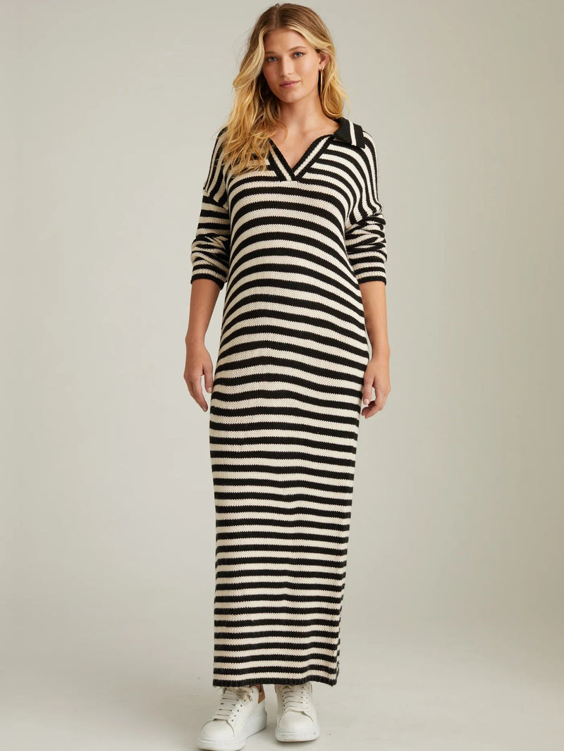 Raya Striped Polo Dress-Dresses-Uniquities