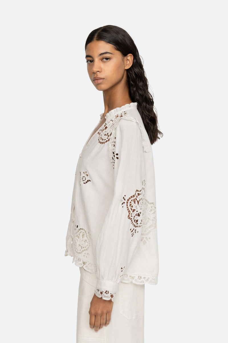 Edith Embroidery Long Sleeve Top-Tops/Blouses-Uniquities