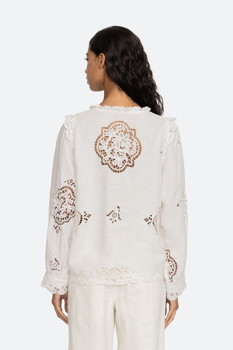 Edith Embroidery Long Sleeve Top-Tops/Blouses-Uniquities