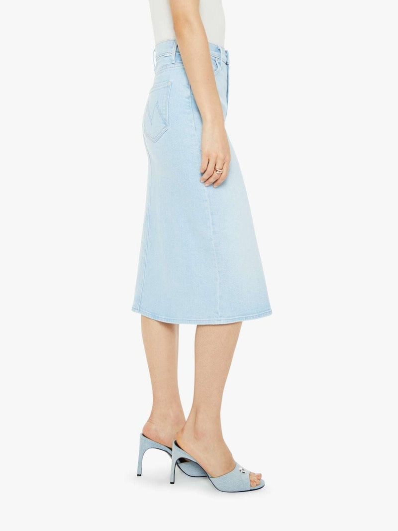 The Swooner Straight A Midi Skirt-Denim-Uniquities