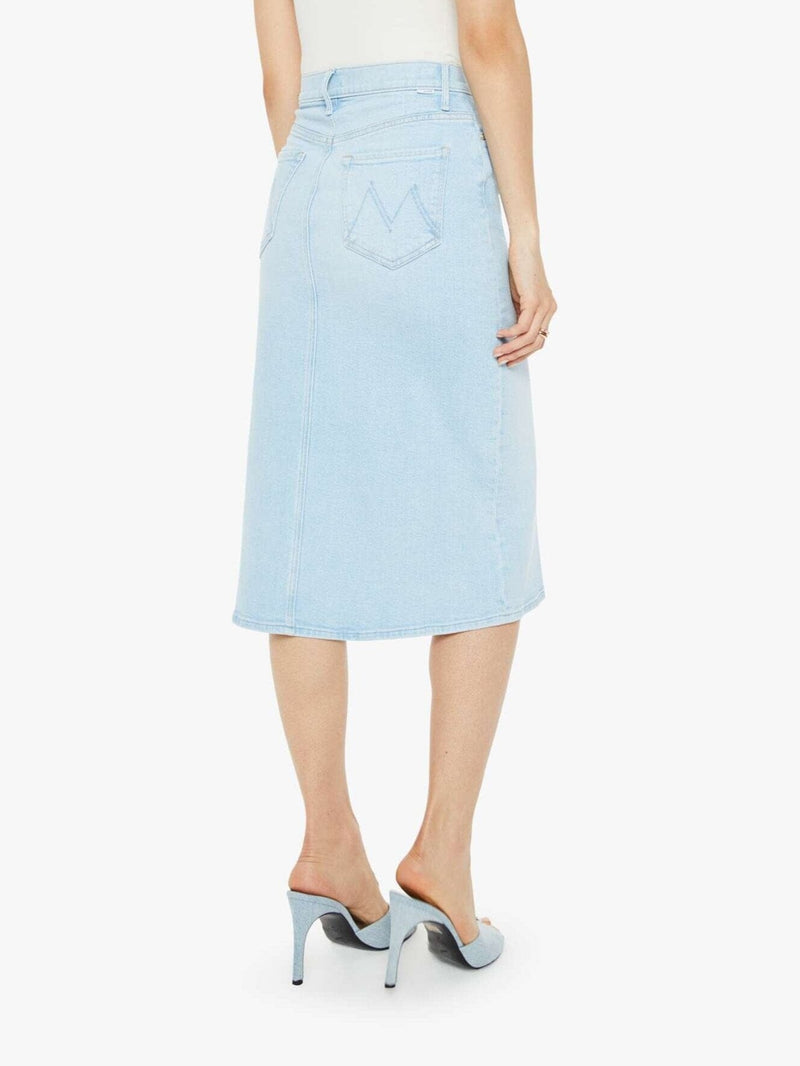 The Swooner Straight A Midi Skirt-Denim-Uniquities