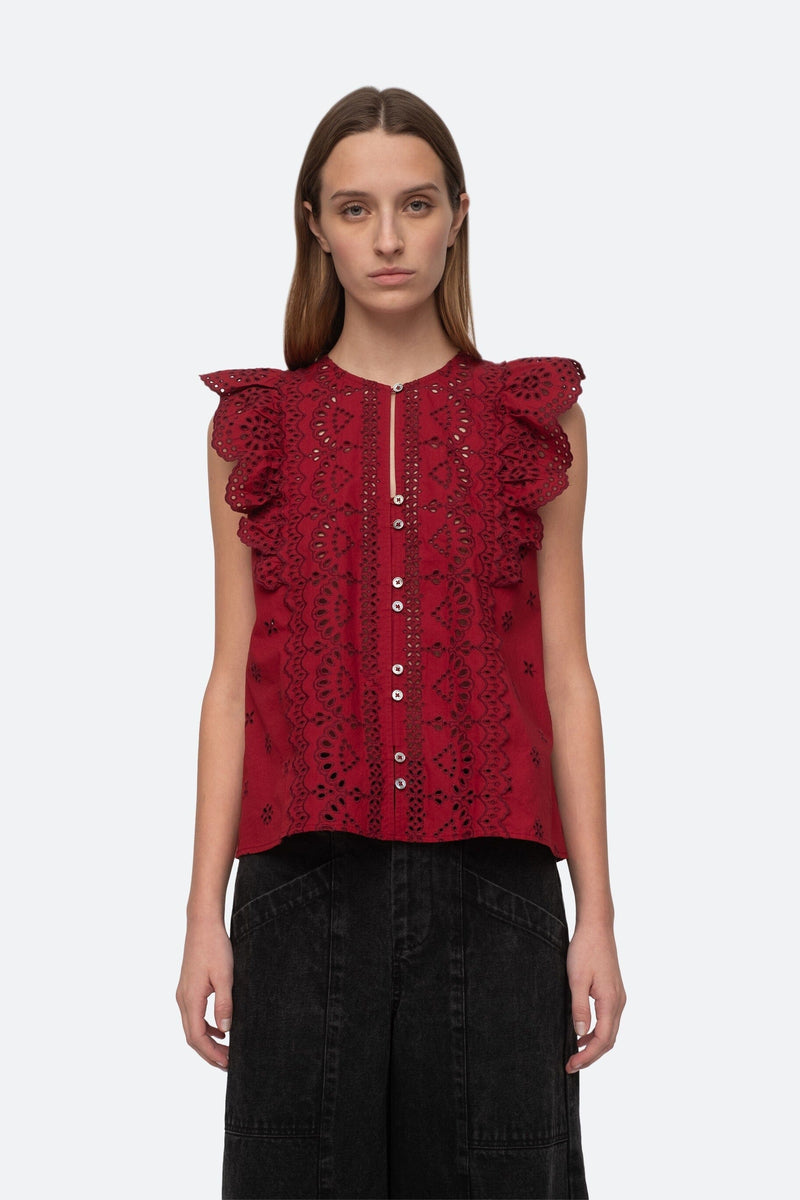 Lainey Embroidery Tank Top-Tops/Blouses-Uniquities