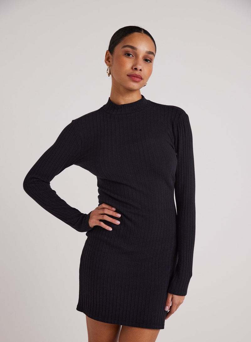 Mini Mock Neck Dress-Dresses-Uniquities