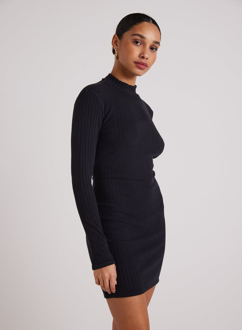 Mini Mock Neck Dress-Dresses-Uniquities