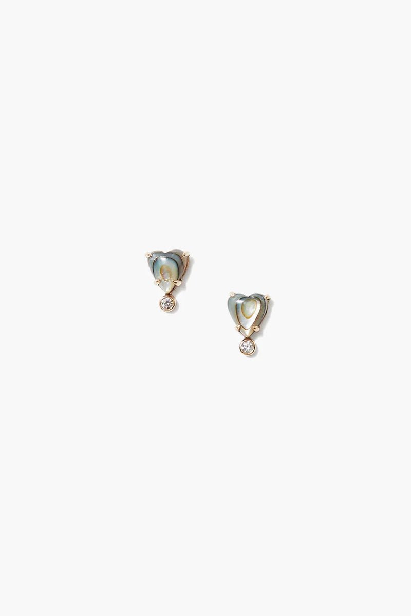 14k Diamond Heart Studs-Jewelry-Uniquities