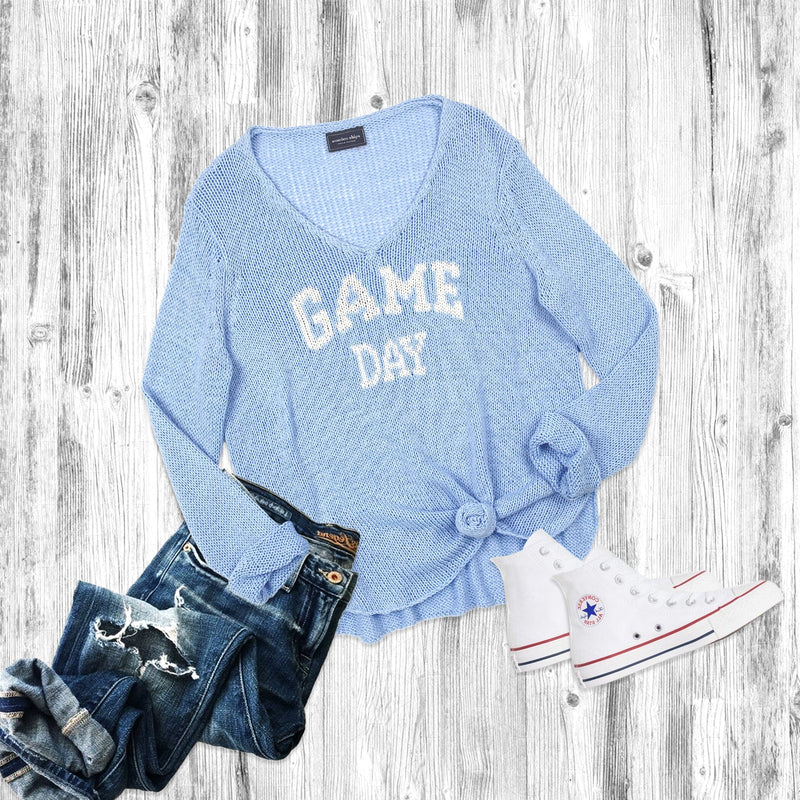 Game Day V Cotton Sweater-Sweaters-Uniquities