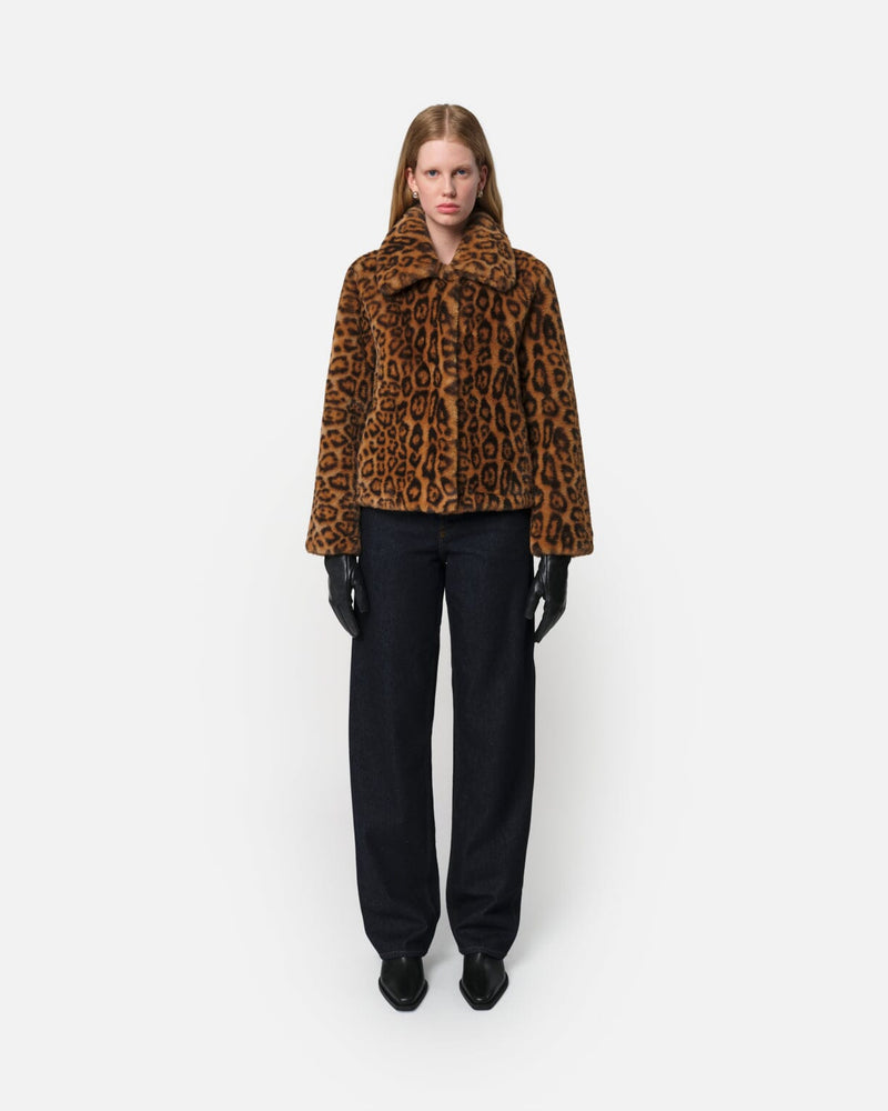 Elis Leopard Short Coat-Jackets-Uniquities