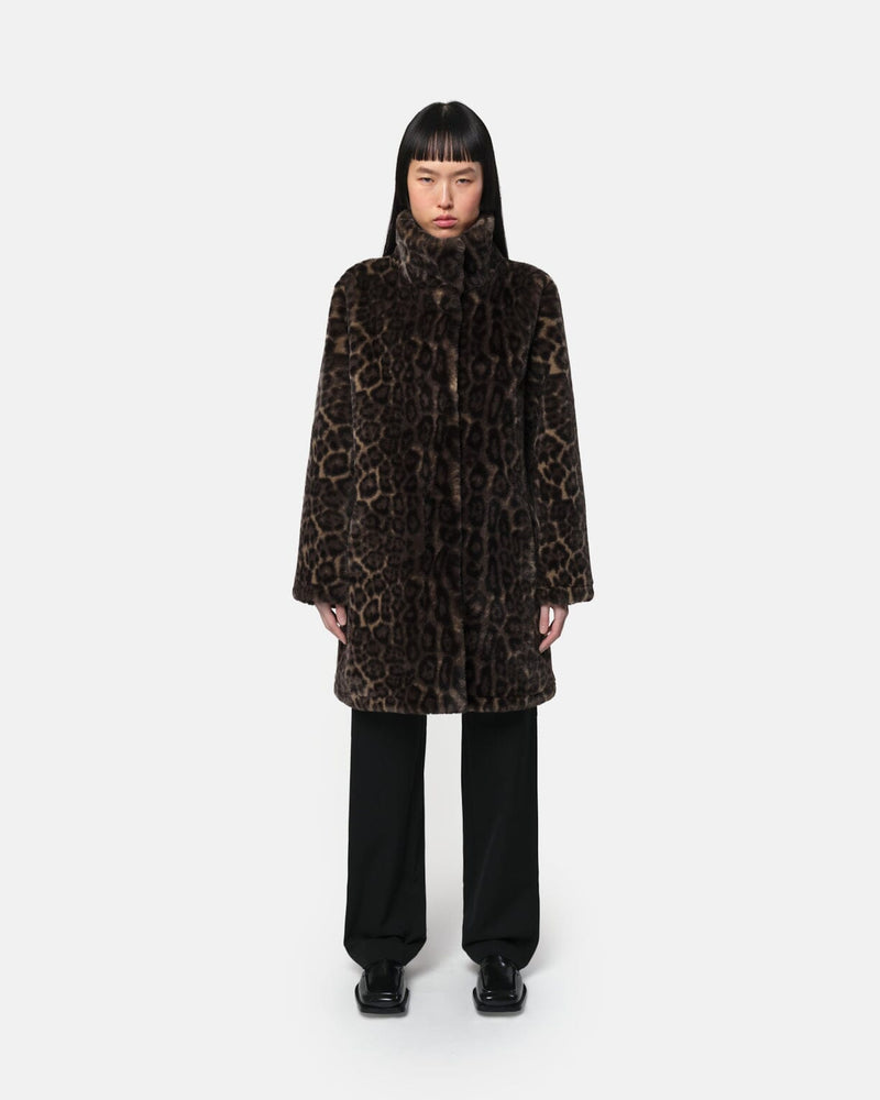 Blair Leopard Mid Length Coat-Jackets-Uniquities