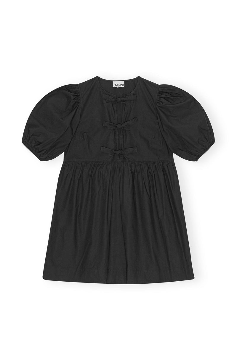 Cotton Poplin Tie Mini Dress-Dresses-Uniquities