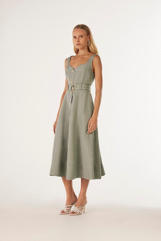 Clay Belted Midi Dress-Dresses-Uniquities