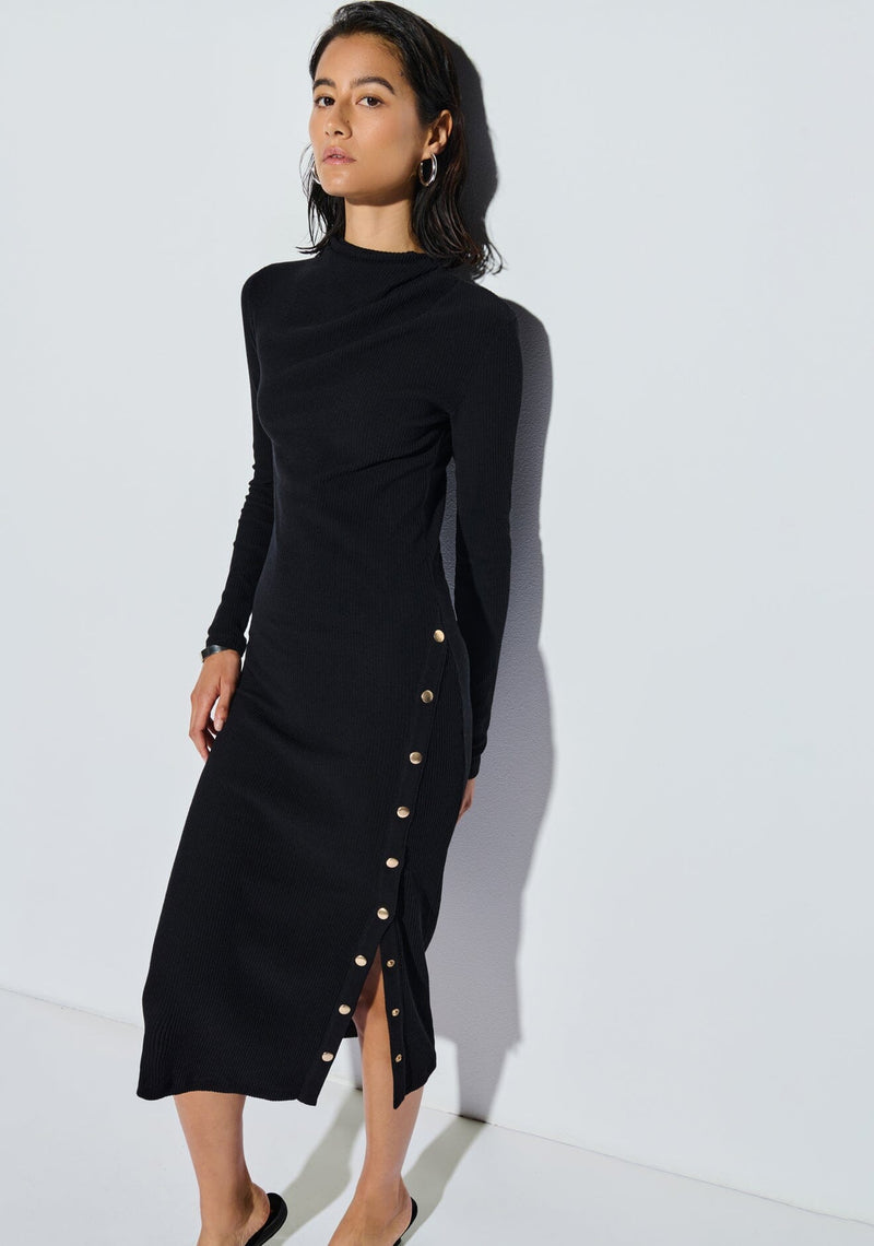 Leni Side Snap Dress-Dresses-Uniquities