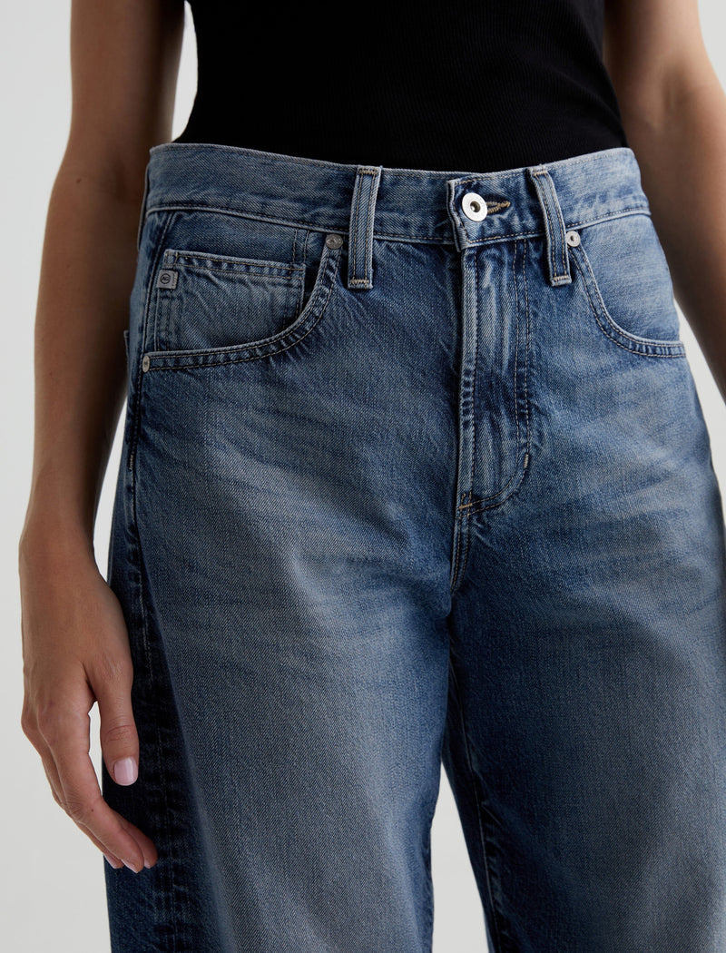 Hattie High Rise Barrel Jeans-Denim-Uniquities