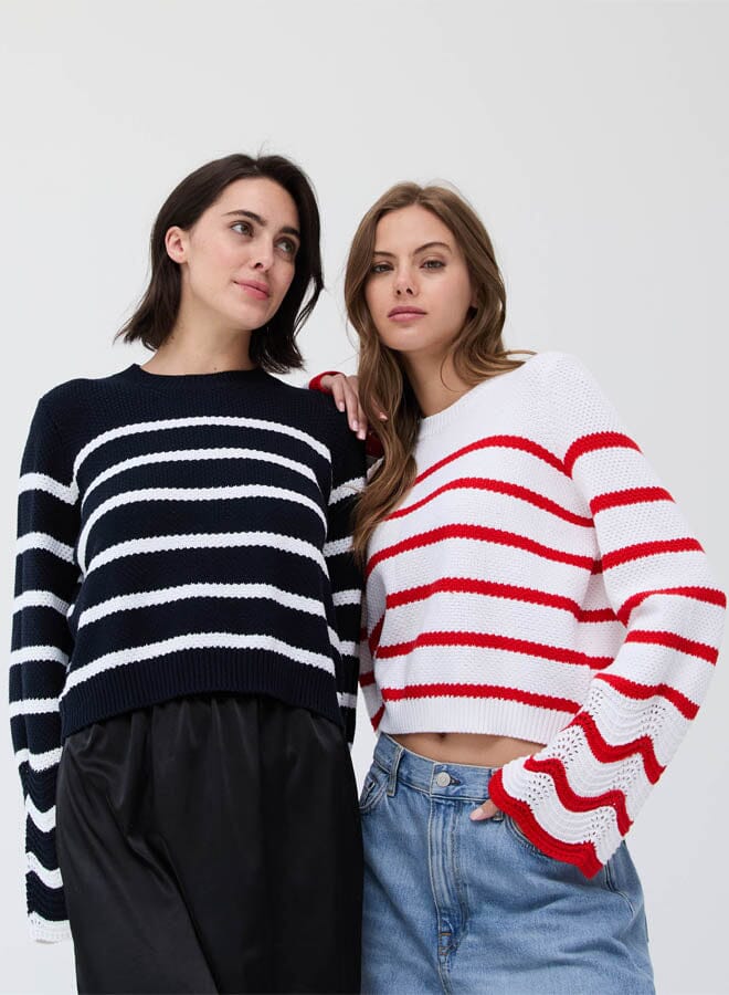 Breton Crew With Stitch Cuffs-Sweaters-Uniquities