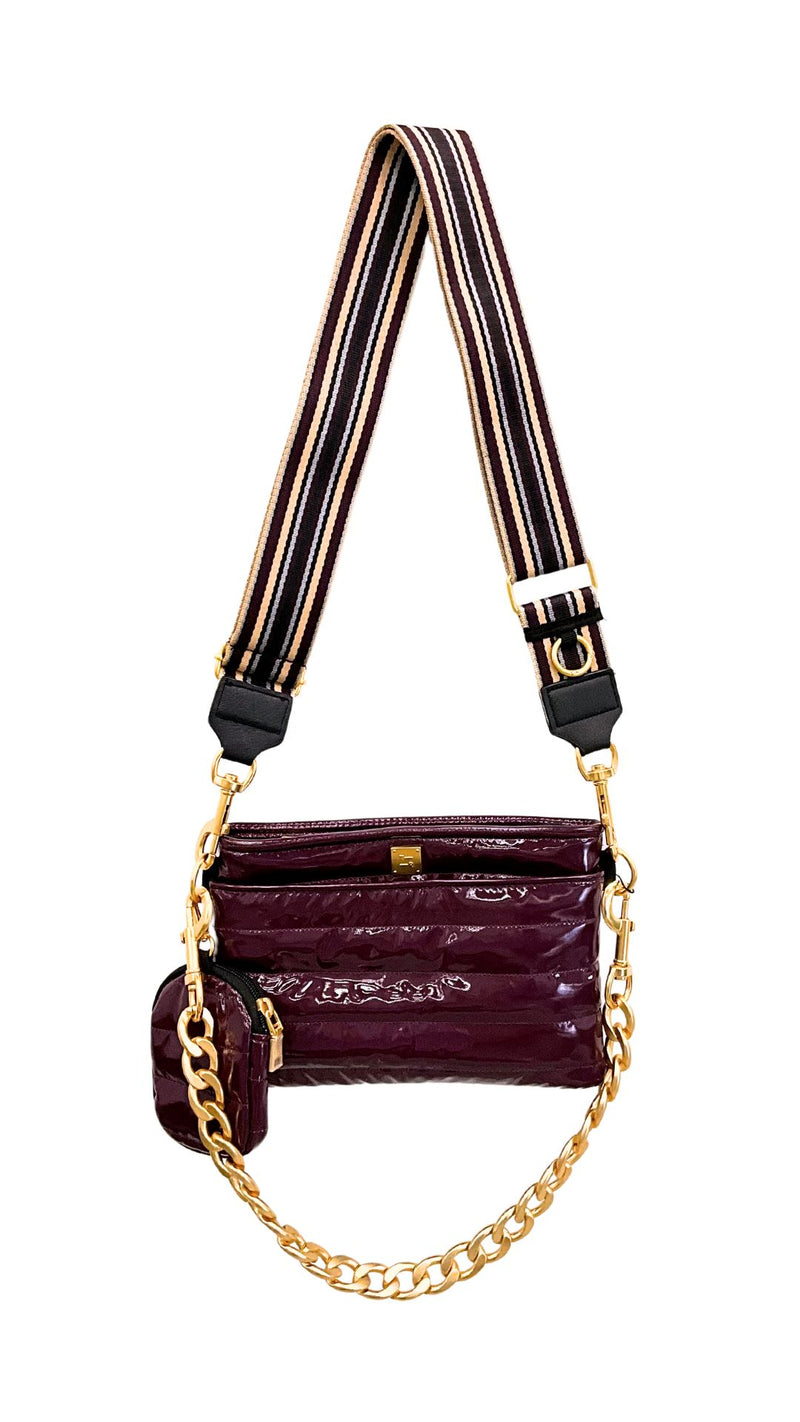 Downtown Crossbody Aubergine Patent-Accessories-Uniquities