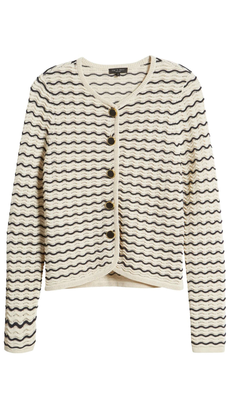 Elisa Stripe Cardigan-Sweaters-Uniquities