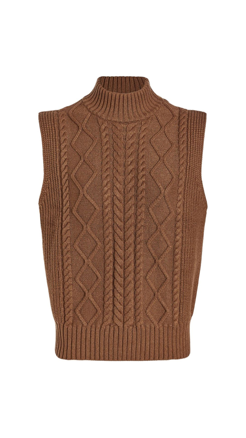 Joilette Roll Neck Vest-Sweaters-Uniquities