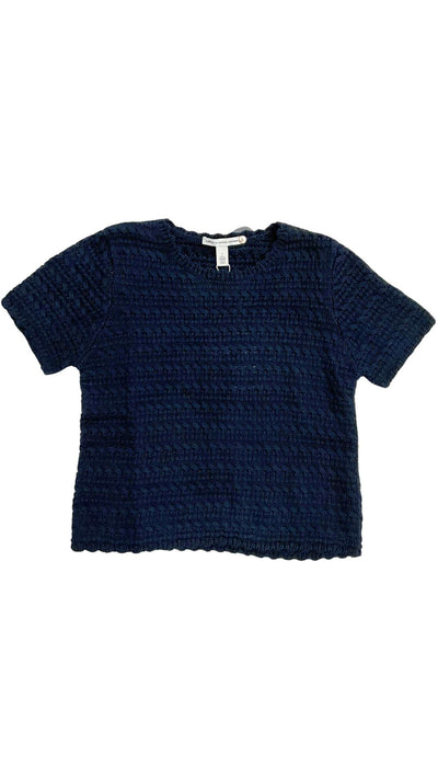 Mixed Stitch Solid Short Sleeve Crew-Sweaters-Uniquities