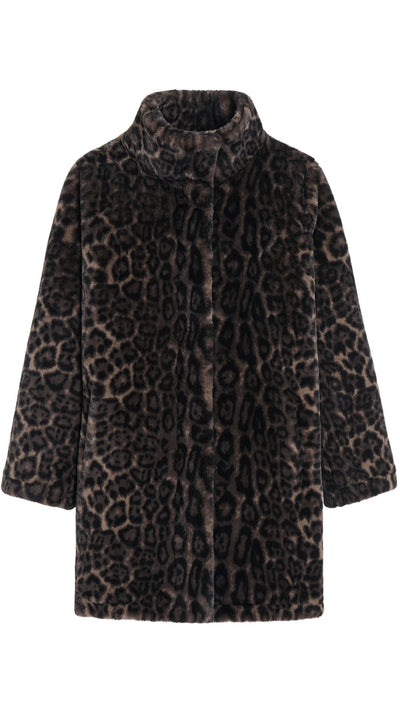 Blair Leopard Mid Length Coat-Jackets-Uniquities