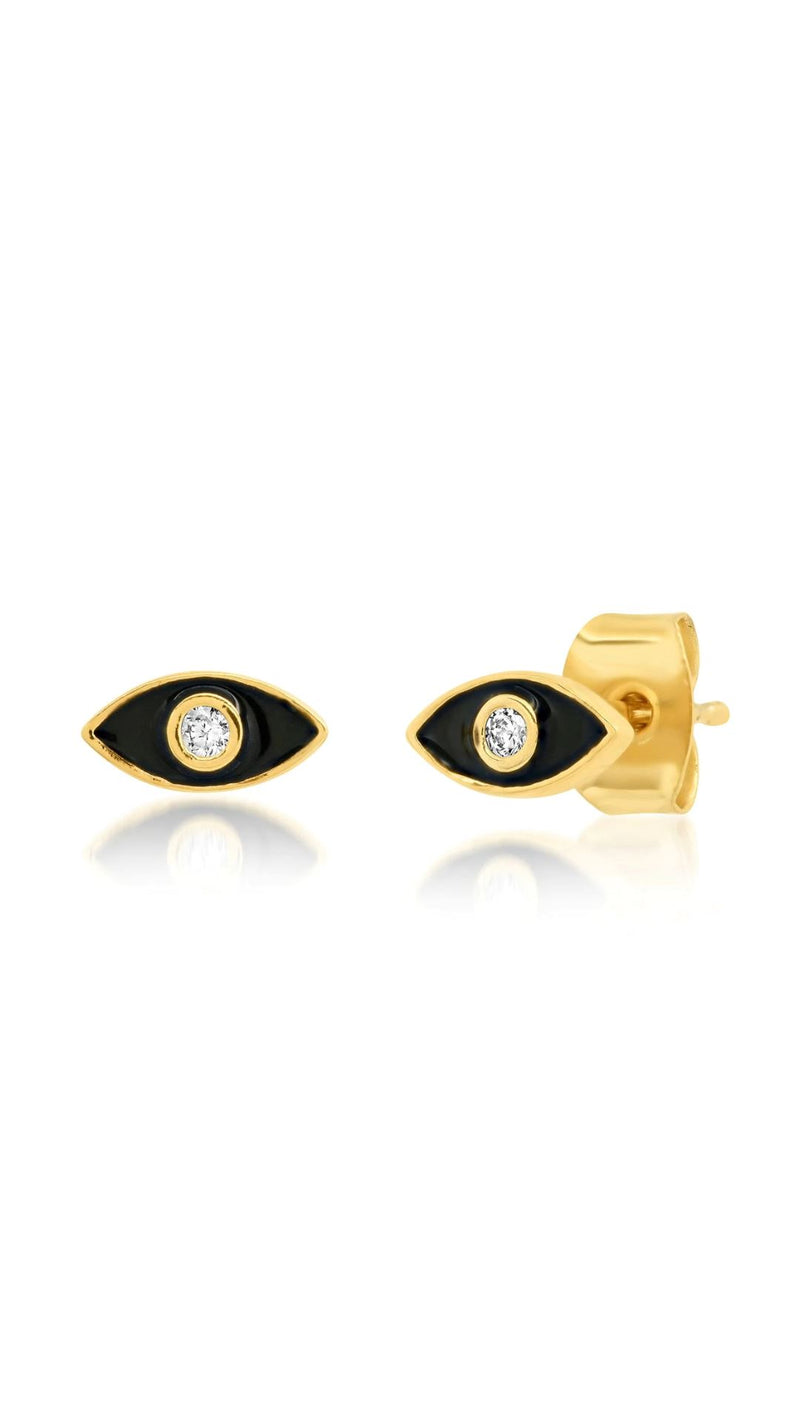 Enamel Evil Eye Studs-Jewelry-Uniquities