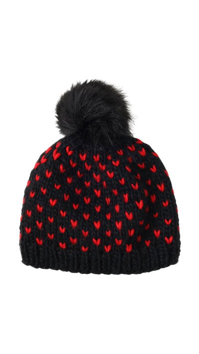 Little Hearts Fair Isle Pom Pom Hat-Accessories-Uniquities